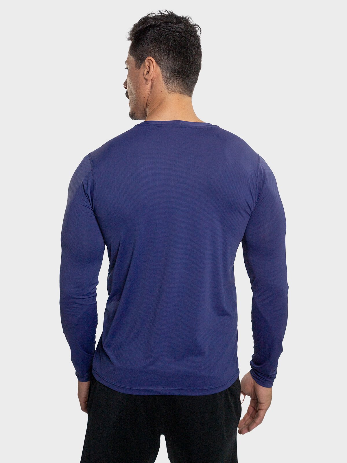 camisa uv ice 3d masculina manga longa protecao solar azul costas