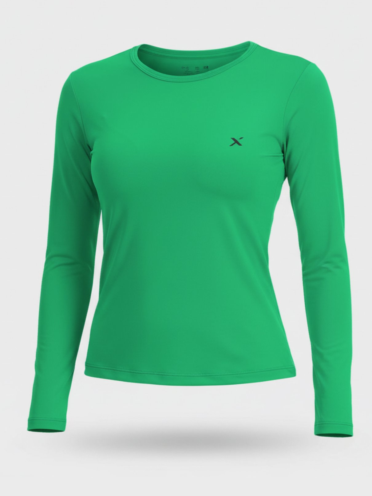 camisa uv new dry colors feminina manga longa protecao solar extreme uv verde frente ghost