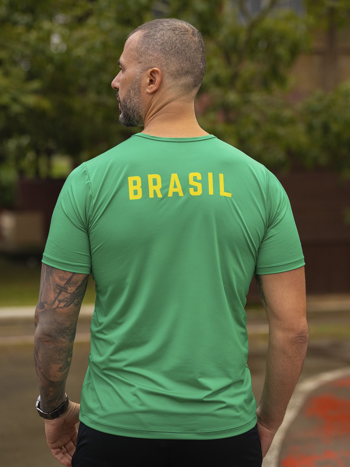 camisa brasil pulse masculina new dry manga longa extreme uv costas verde