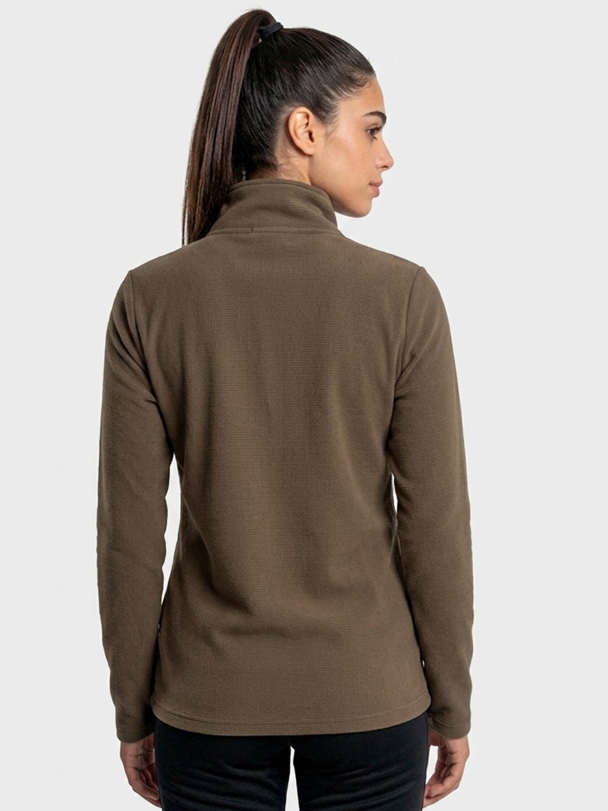 x casaco fleece 3d feminino com bolso thermo soft solar extreme uv traseira