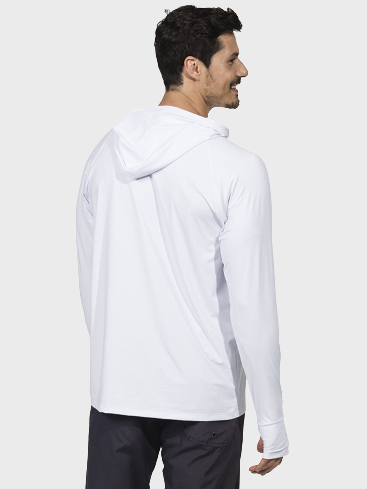 x camisa gola alta ice masculina manga longa protecao solar extreme uv costas branco